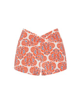 Bobbi Votto Triangl Shorts in Red and Blue Paisley Printed Velvet