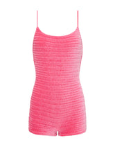 Coco Princ Triangl Pink Textured Velvet Playsuit