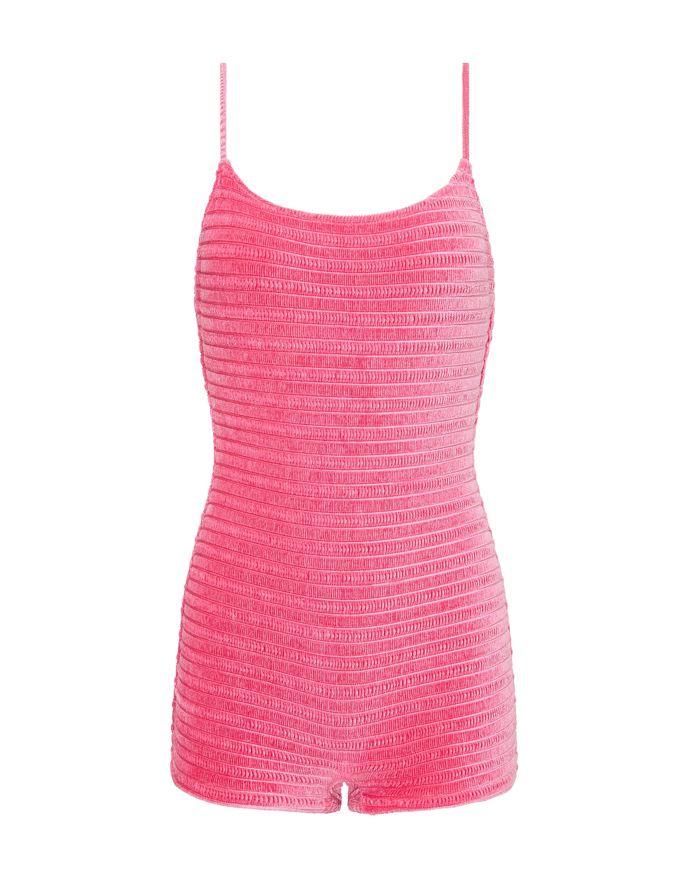 Coco Princ Triangl Pink Textured Velvet Playsuit