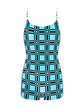Coco Turch Triangl Blue and Black Velvet Playsuit