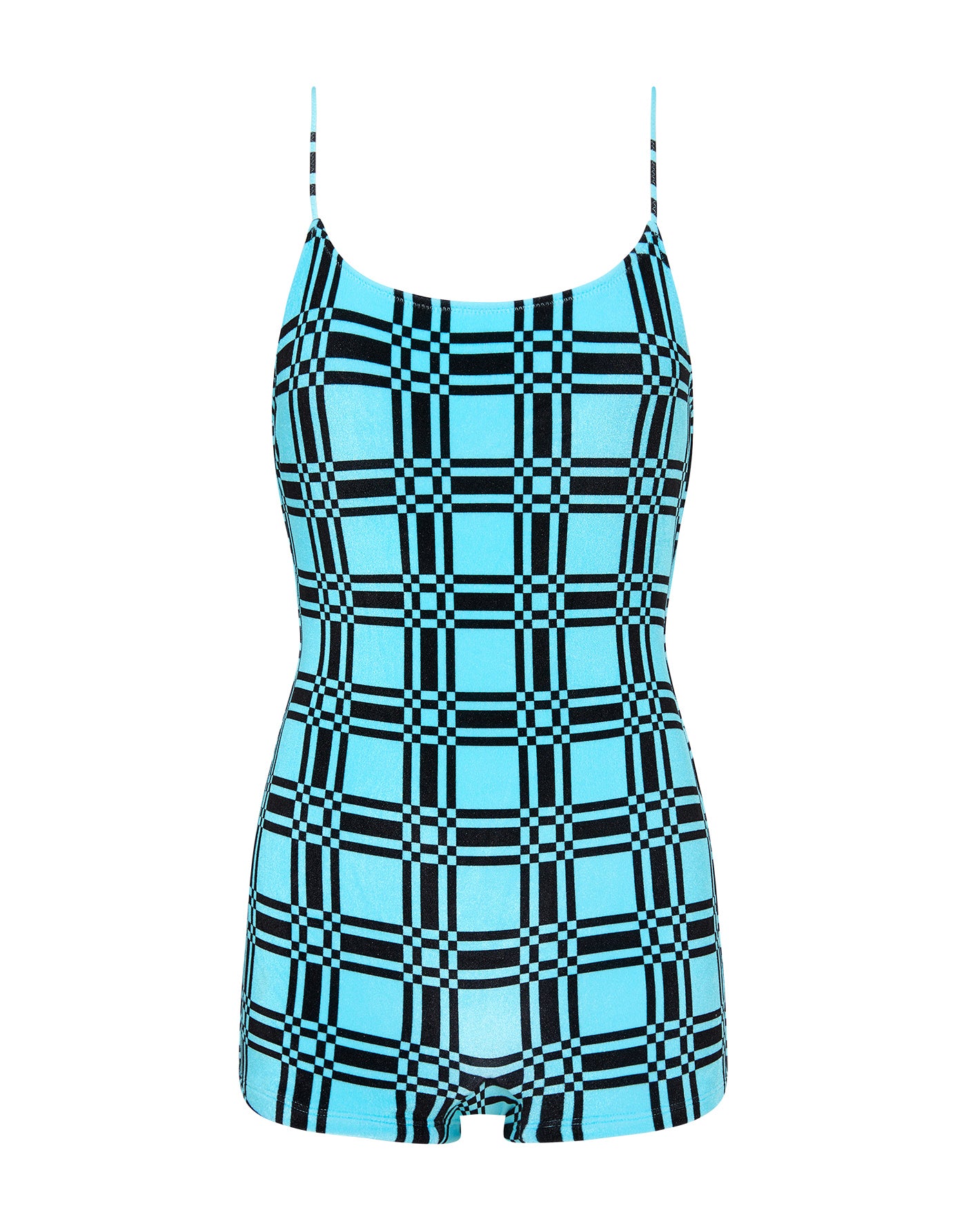 Coco Turch Triangl Blue and Black Velvet Playsuit
