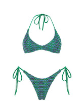 CORA - SAXE Green Crochet Halter Bikini Set