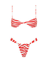 ESTE - CHERRY ZEBRA SPLASH Scoop Crop Bikini Set