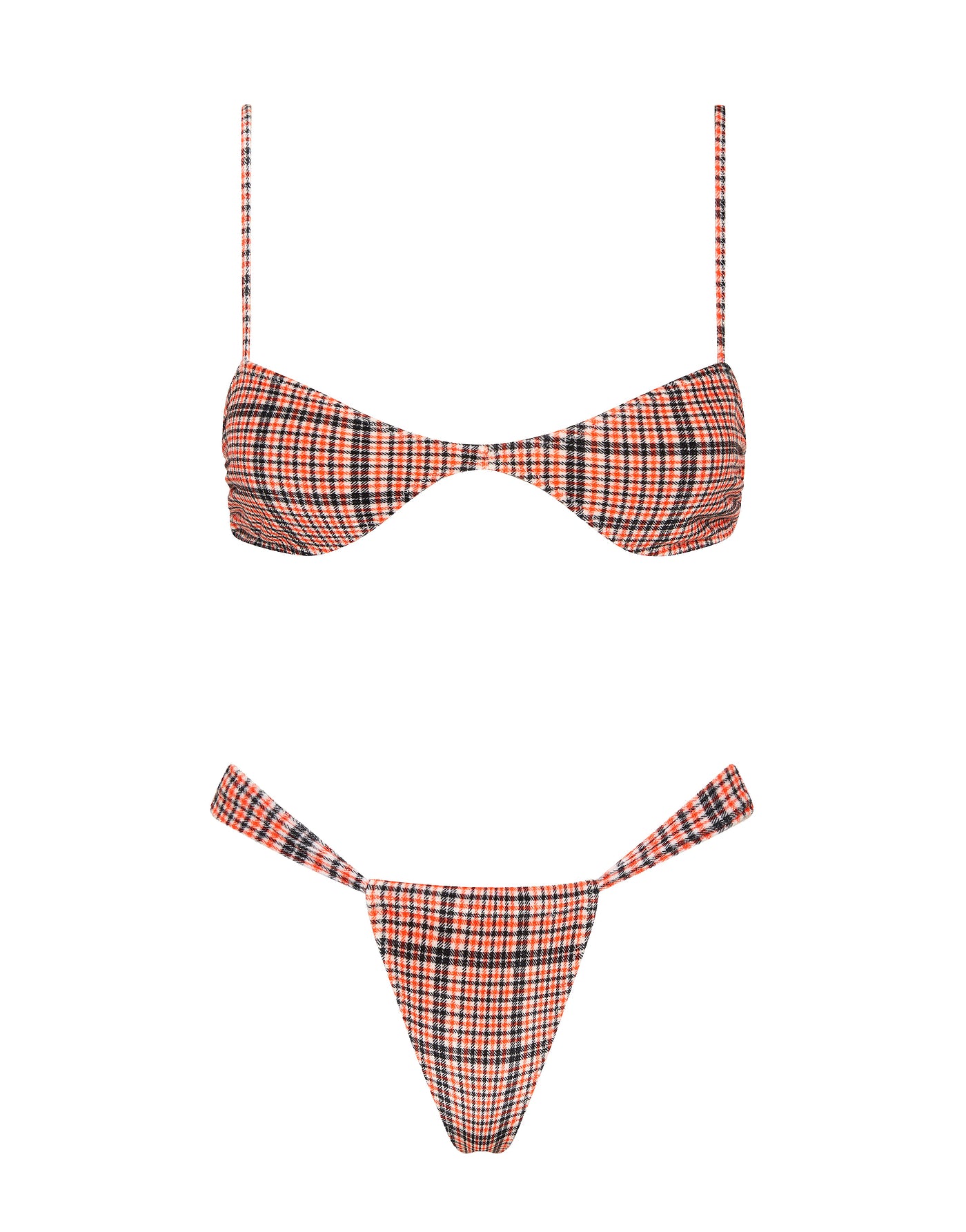 ESTE JAM VELVET CHECK Scoop Bikini Set