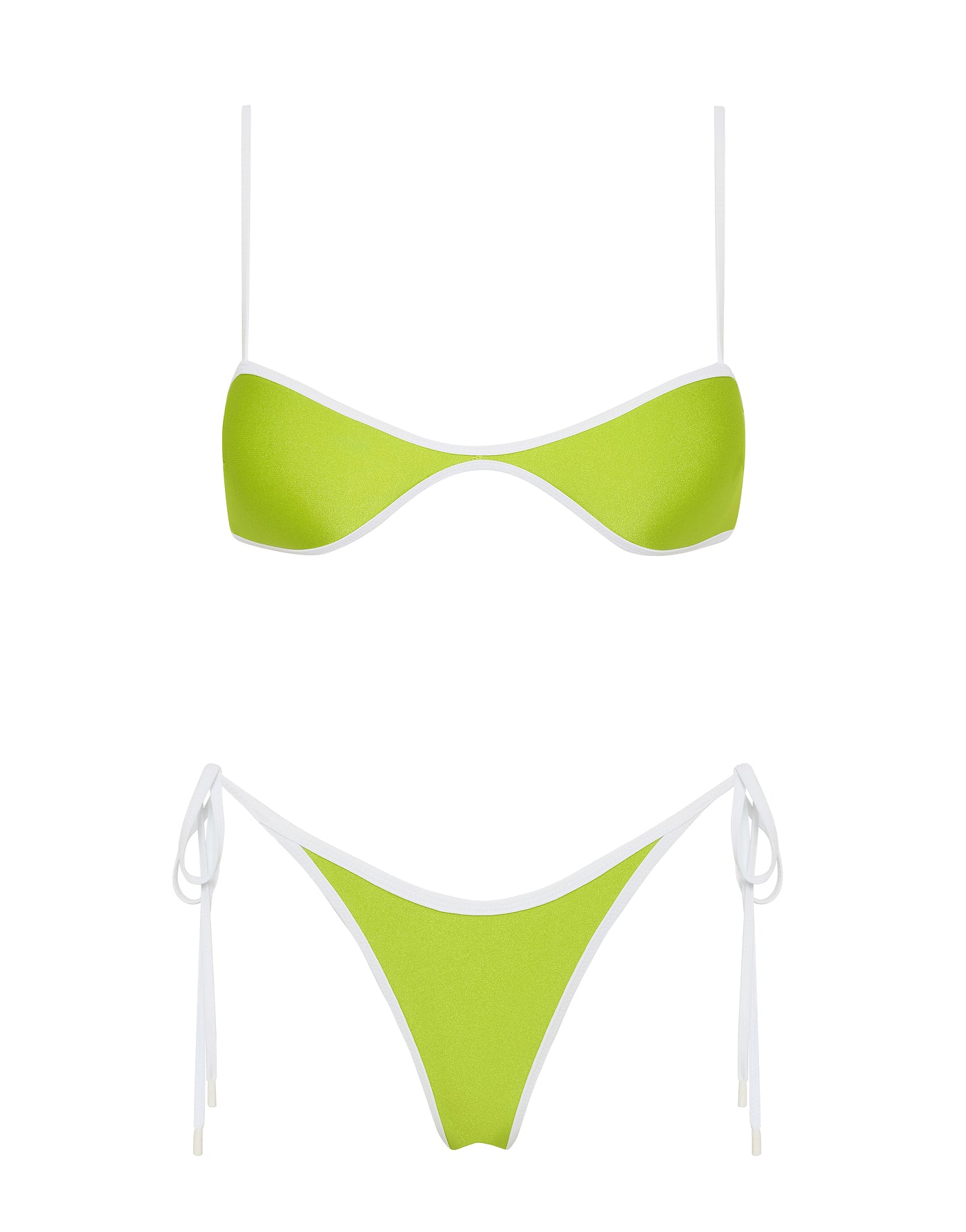 ESTE LIME Neoprene Scoop Bikini Set