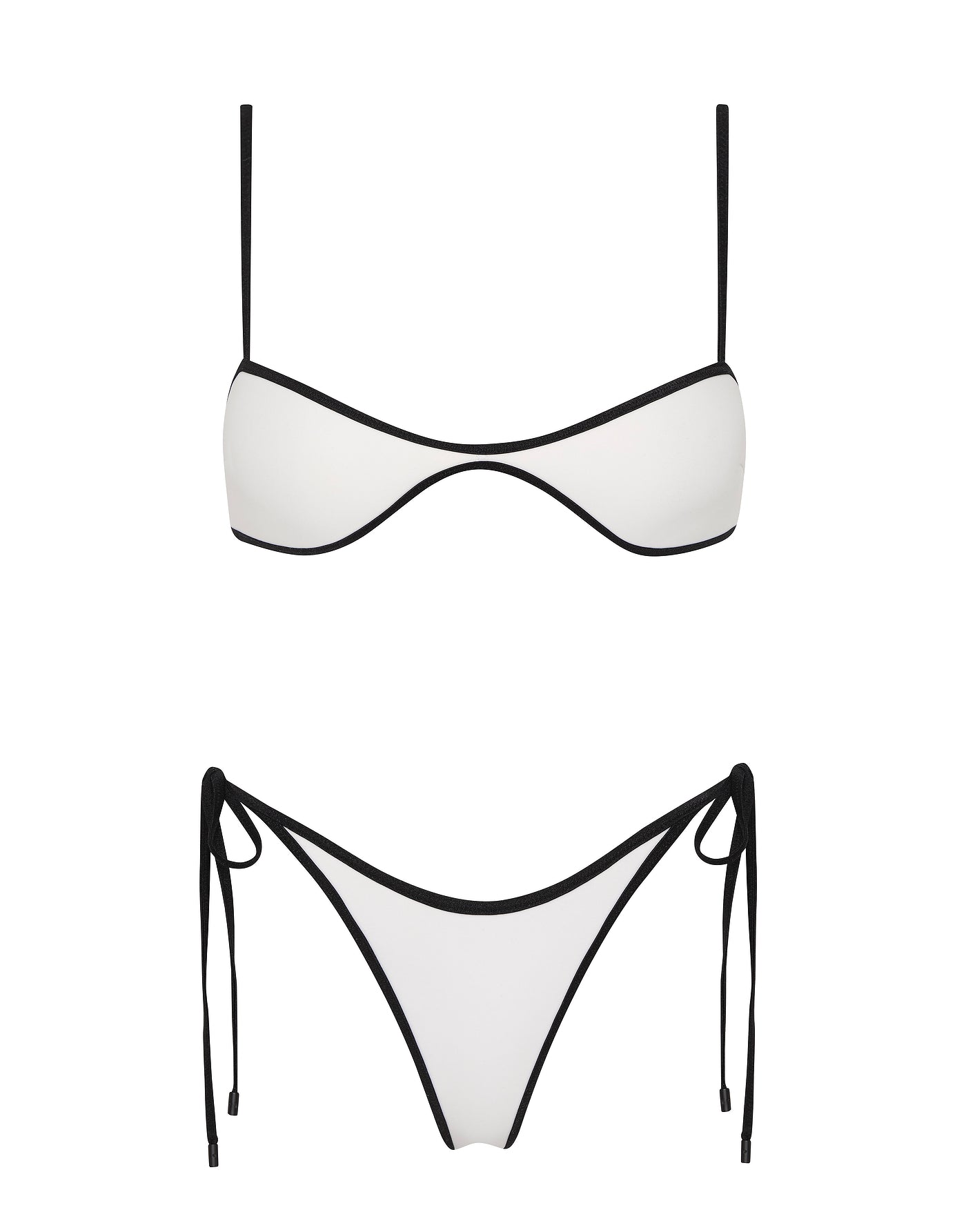 ESTE PANDA WHITE Neoprene Scoop Crop Bikini Set