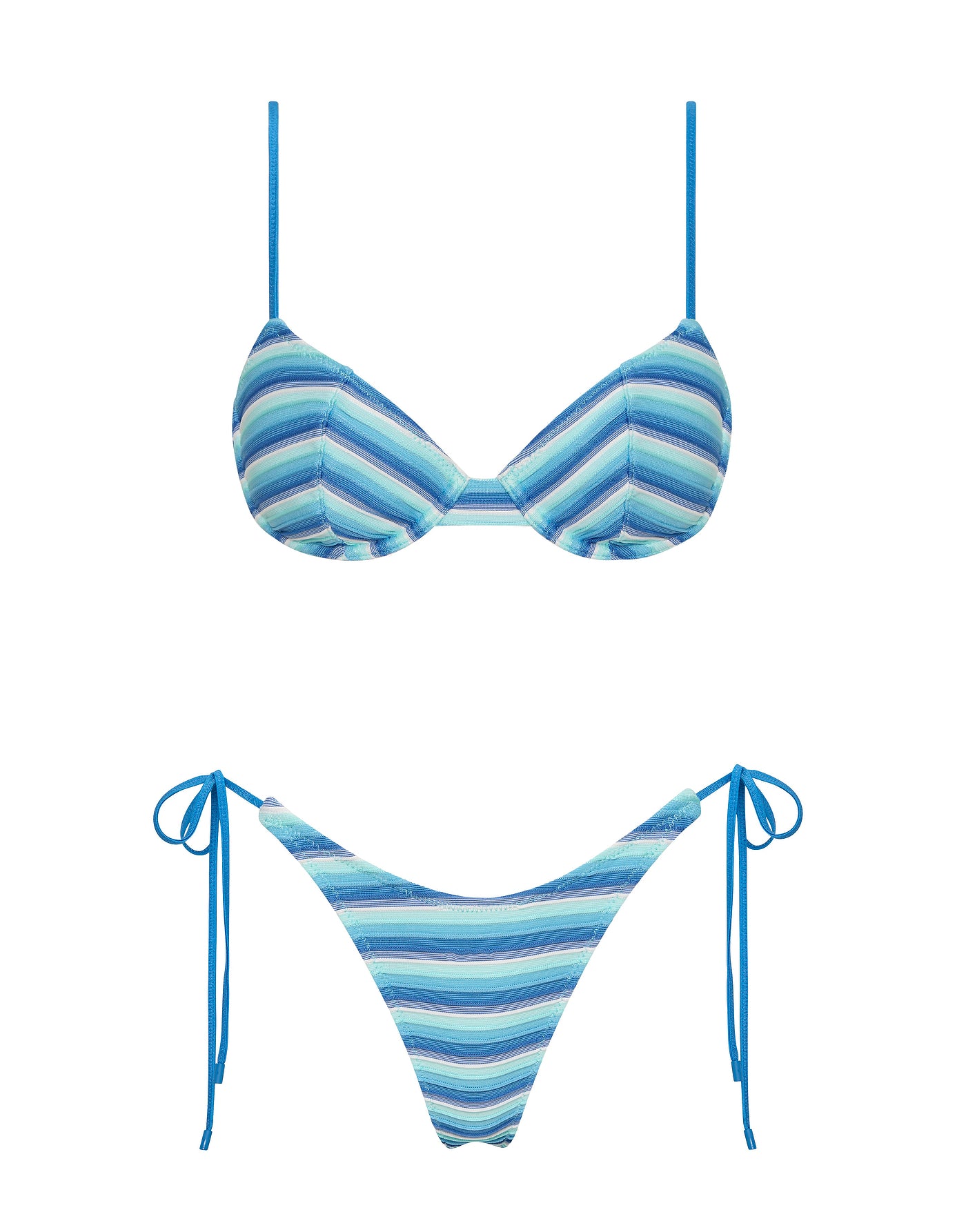 JARA HORIZON BLUE Stripe Balconette Bikini