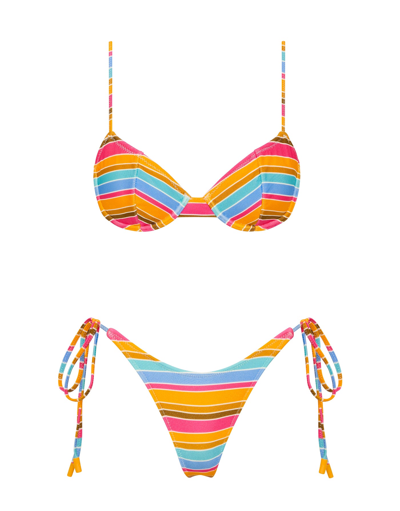 JARA MELON STRIPE Balconette Bikini Set