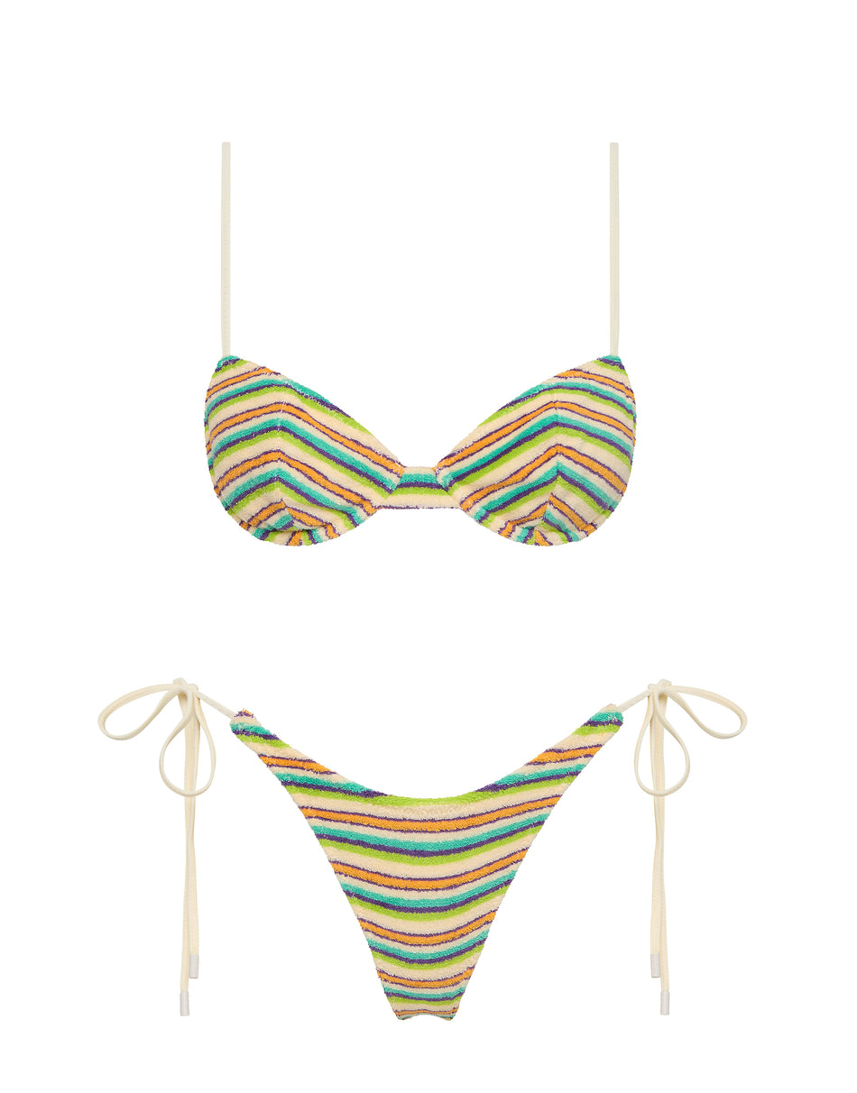 JARA - SALVA Terry Towelling Balconette Bikini Set