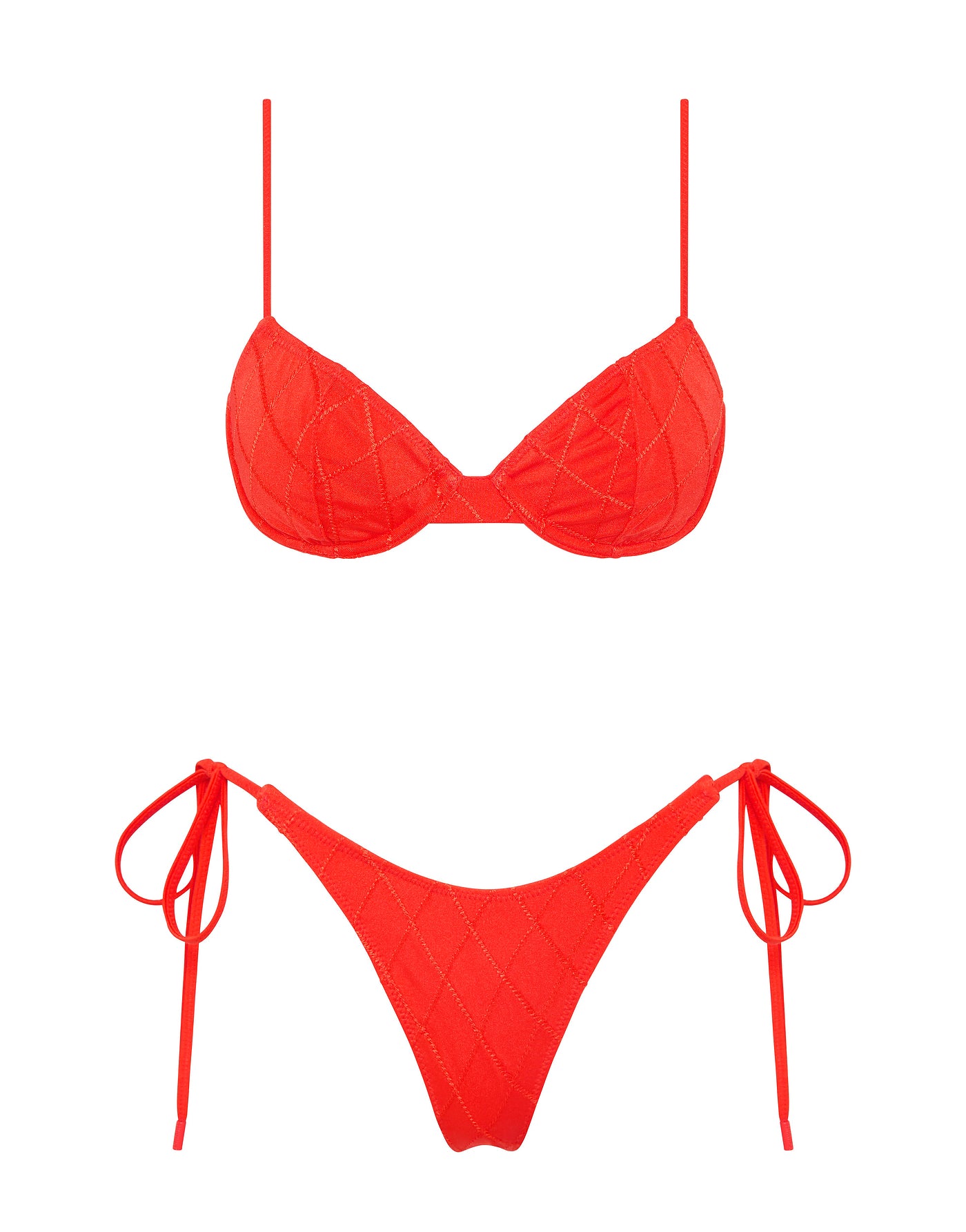 JARA VISS Red Balconette Bikini