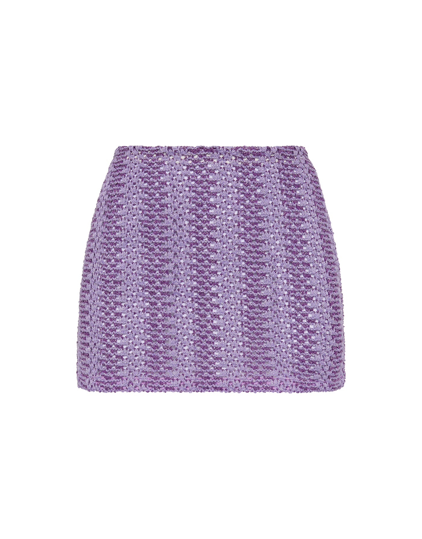 Kasi Monty Triangl Purple Sparkle Crochet Mini Skirt