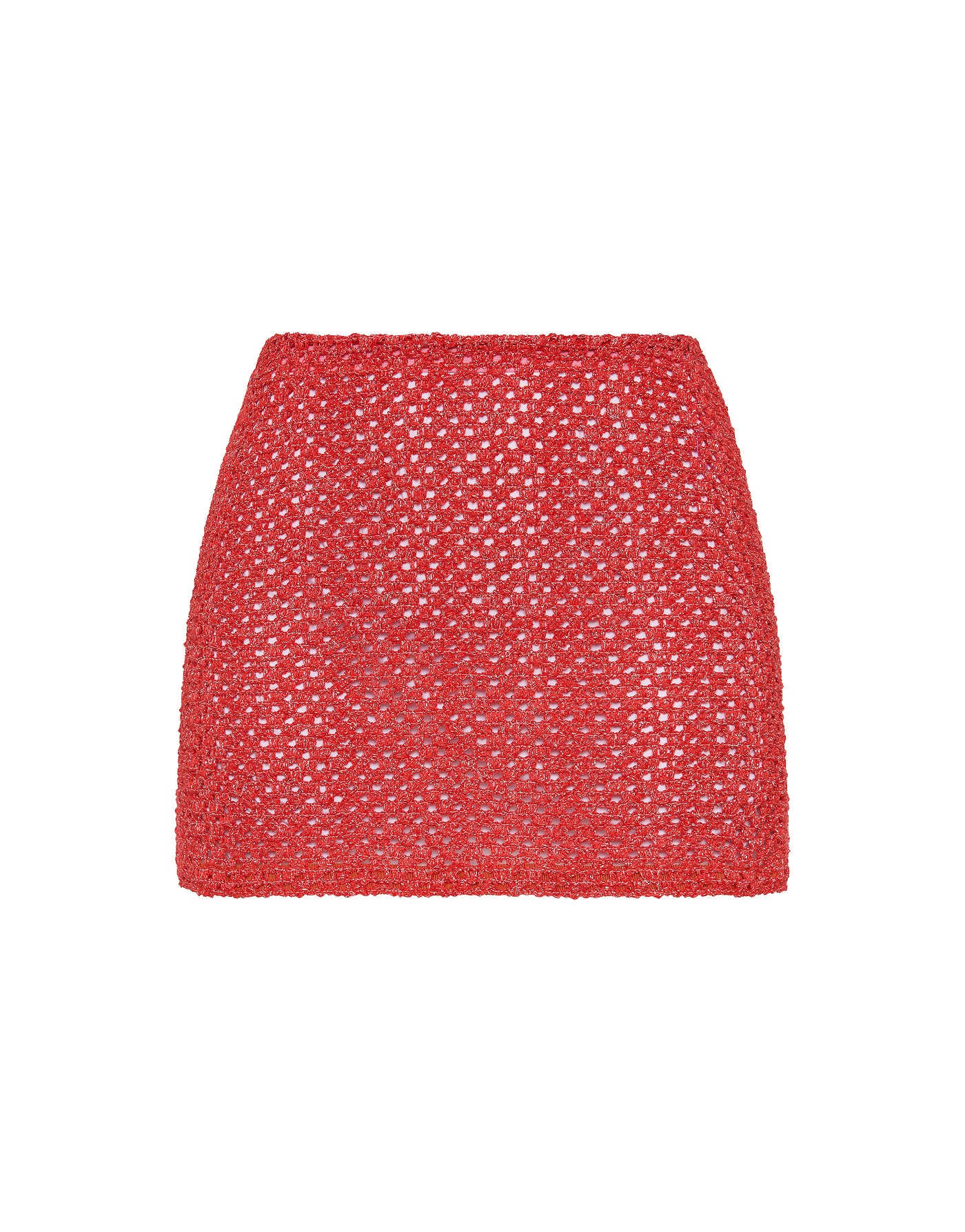 Kasi Monty Triangl Red Sparkle Crochet Mini Skirt