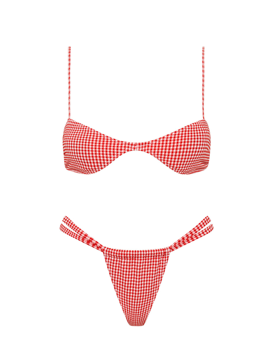 LOTTI PRON Red Gingham Bikini Set
