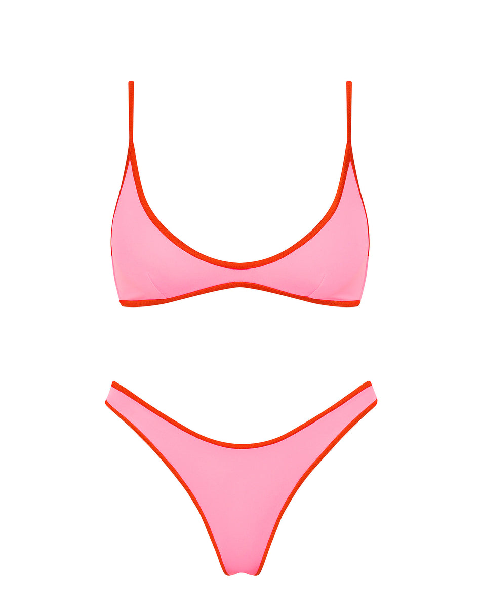 MAIA DORE Pink Scoop Bikini Set