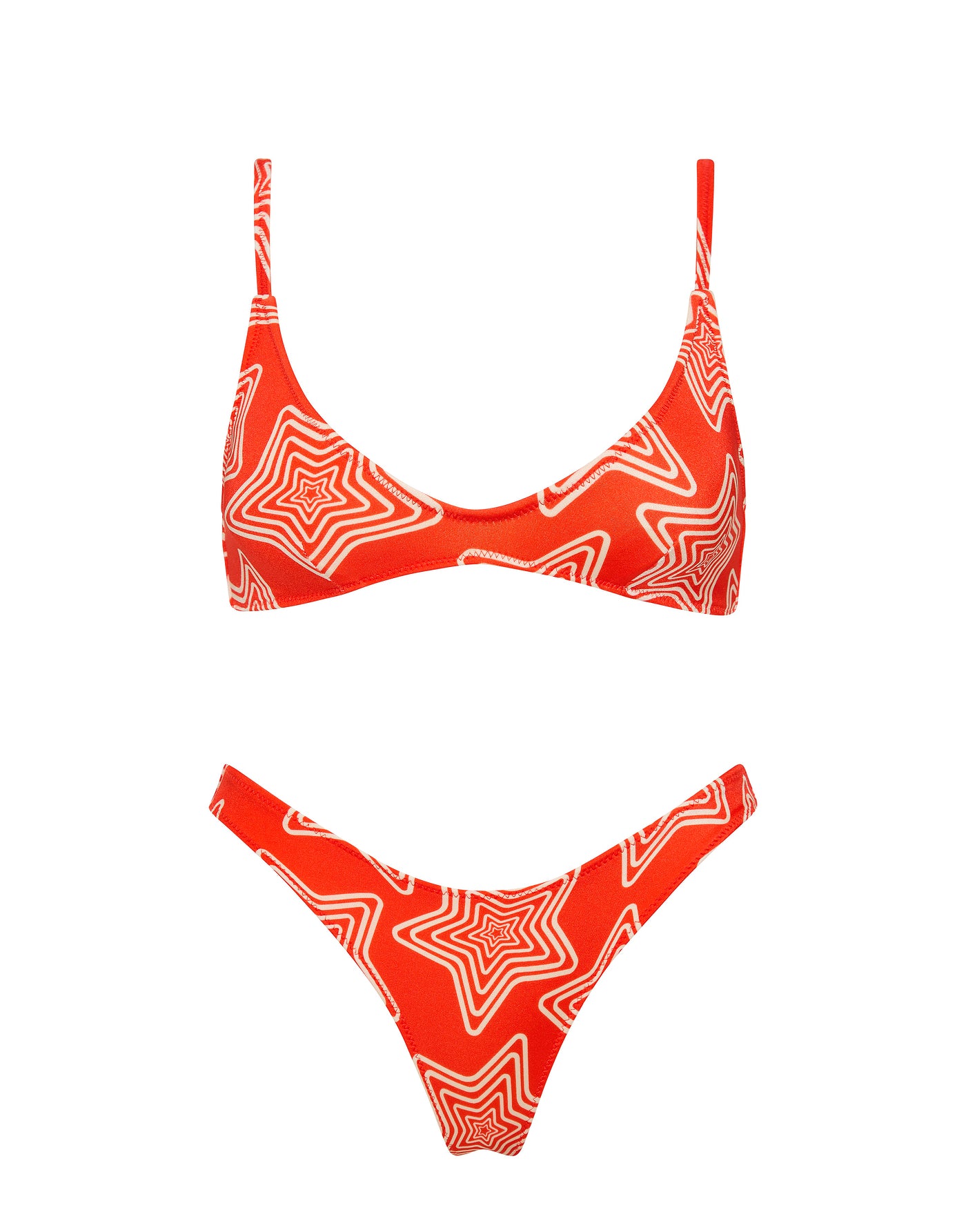 MAIA ELVI Red Star Scoop Bikini Set – Triangl