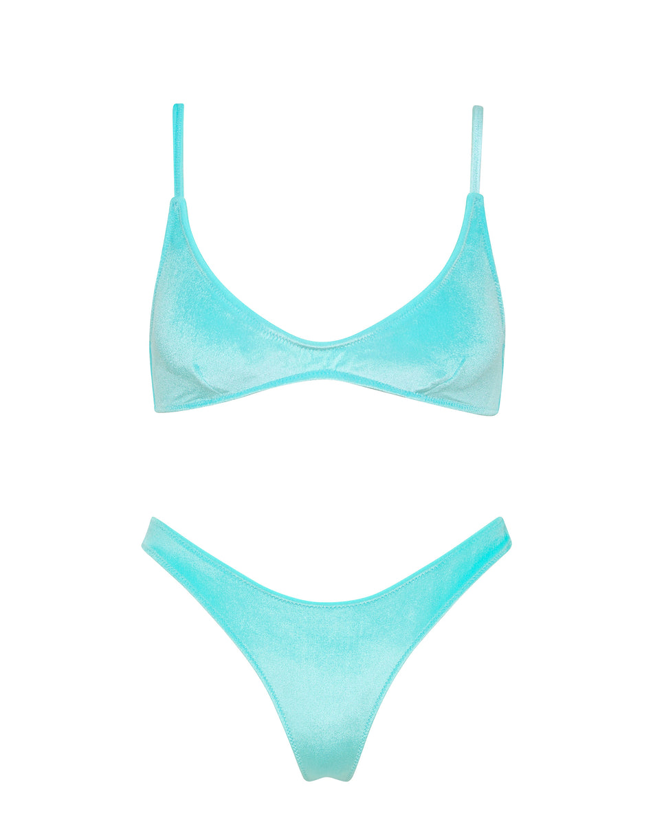 MAIA HIRST Blue Velvet Scoop Bikini Set