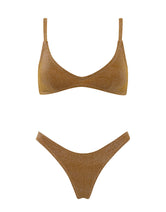 MAIA TINE SPARKLE Brown Sparkle Scoop Bikini Set