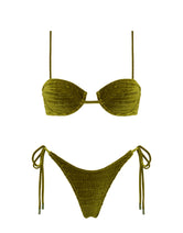 MALA VARO Green Velvet Balconette Bikini Set