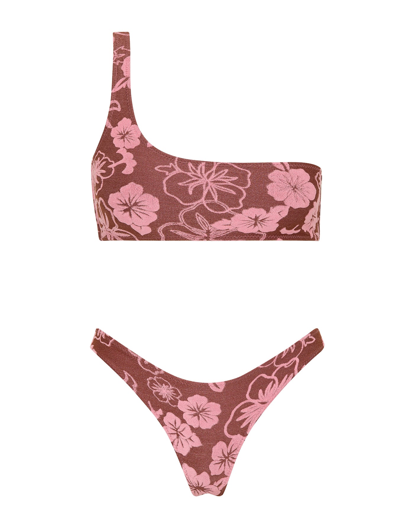 MELROSE TIRAMISU FLORAL One Shoulder Bikini Set – Triangl