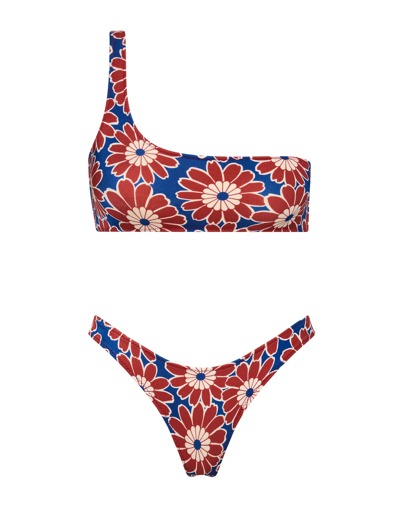 MELROSE TOCO Floral One Shoulder Bikini Set – Triangl