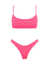MICA ADAO Pink Textured Crop Bikini Set