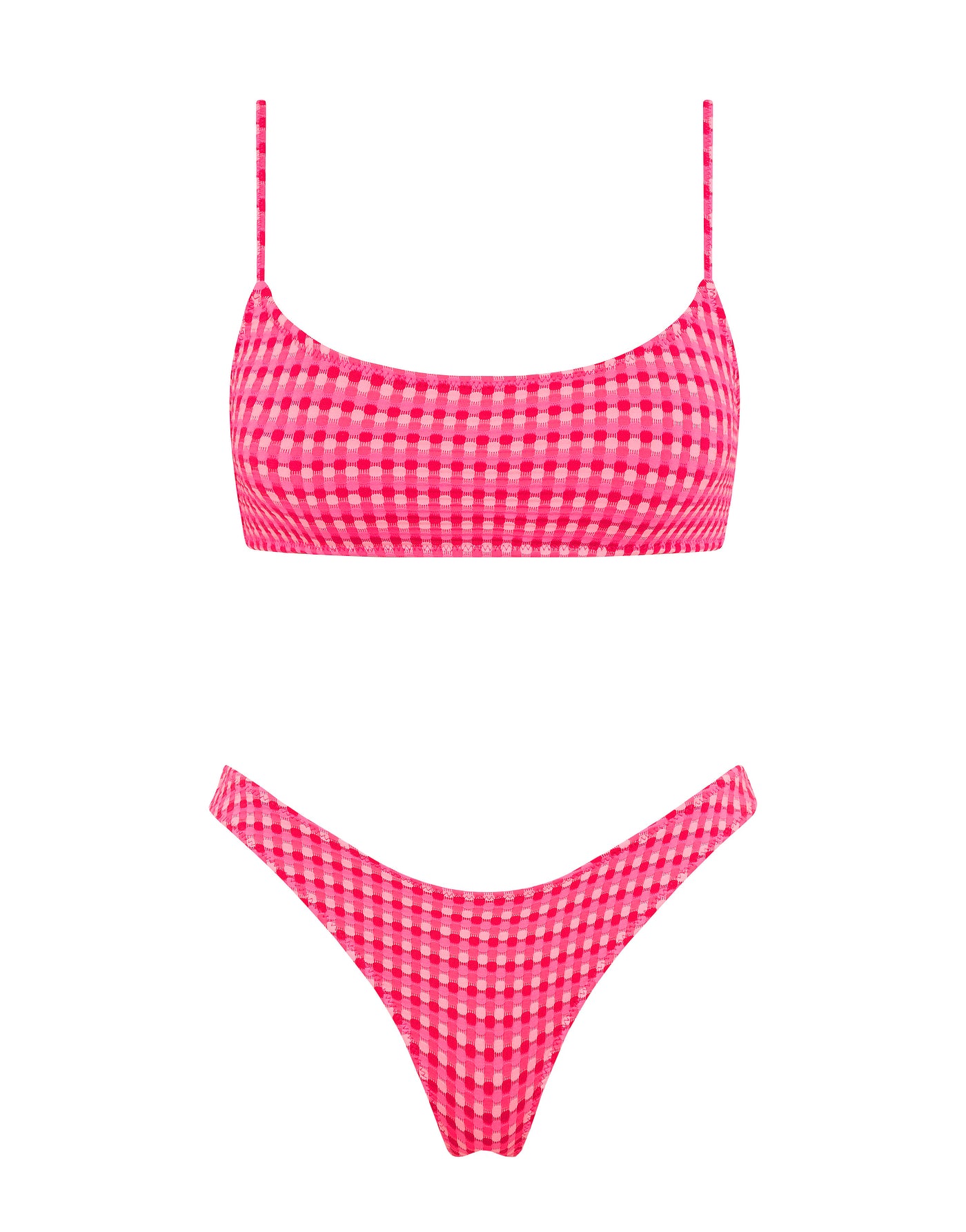 MICA - ADAO Pink Textured Crop Bikini Set – Triangl