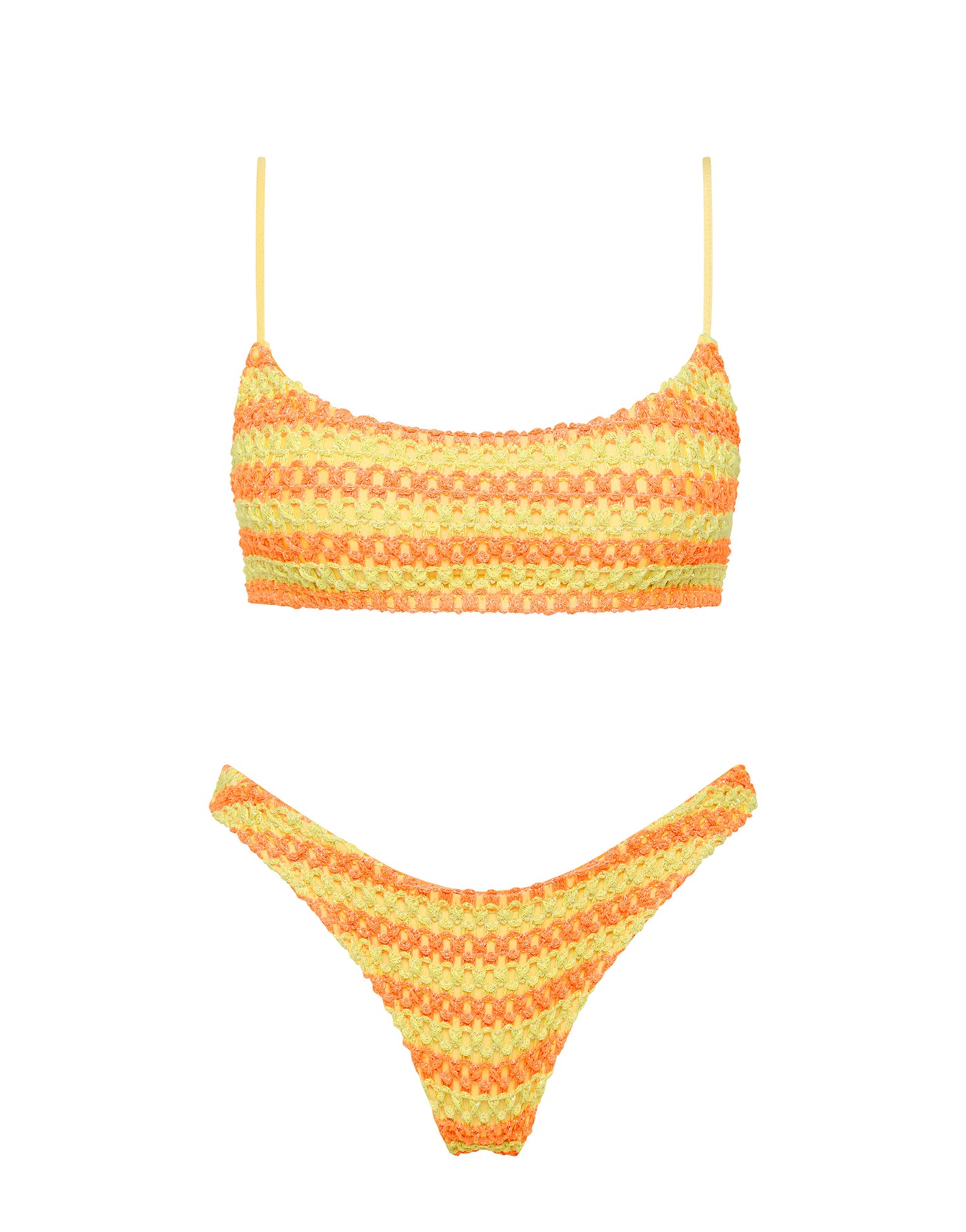 MICA FARME Crochet Crop Bikini Set