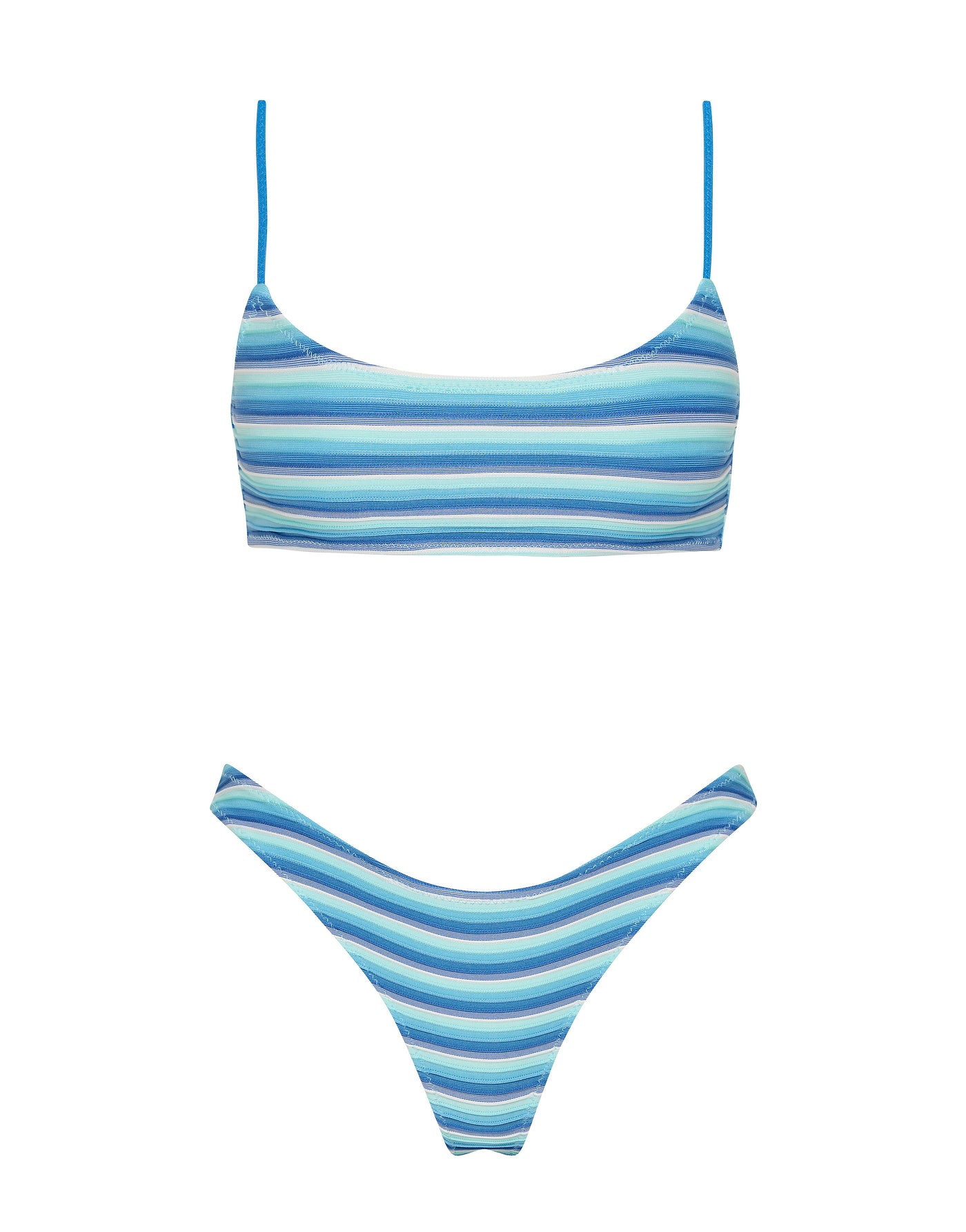 MICA HORIZON BLUE Stripe Scoop Bikini Set – Triangl