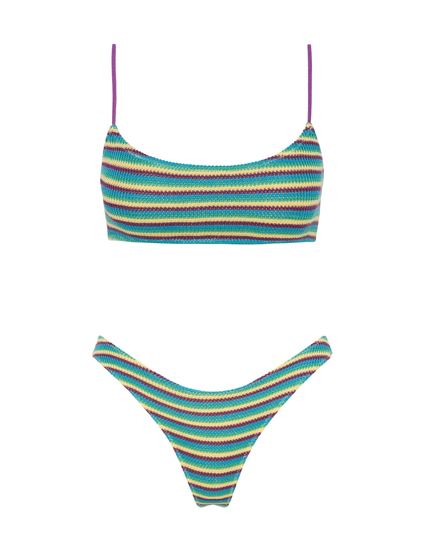 MICA ORCHARD CROCHET STRIPE Scoop Bikini Set
