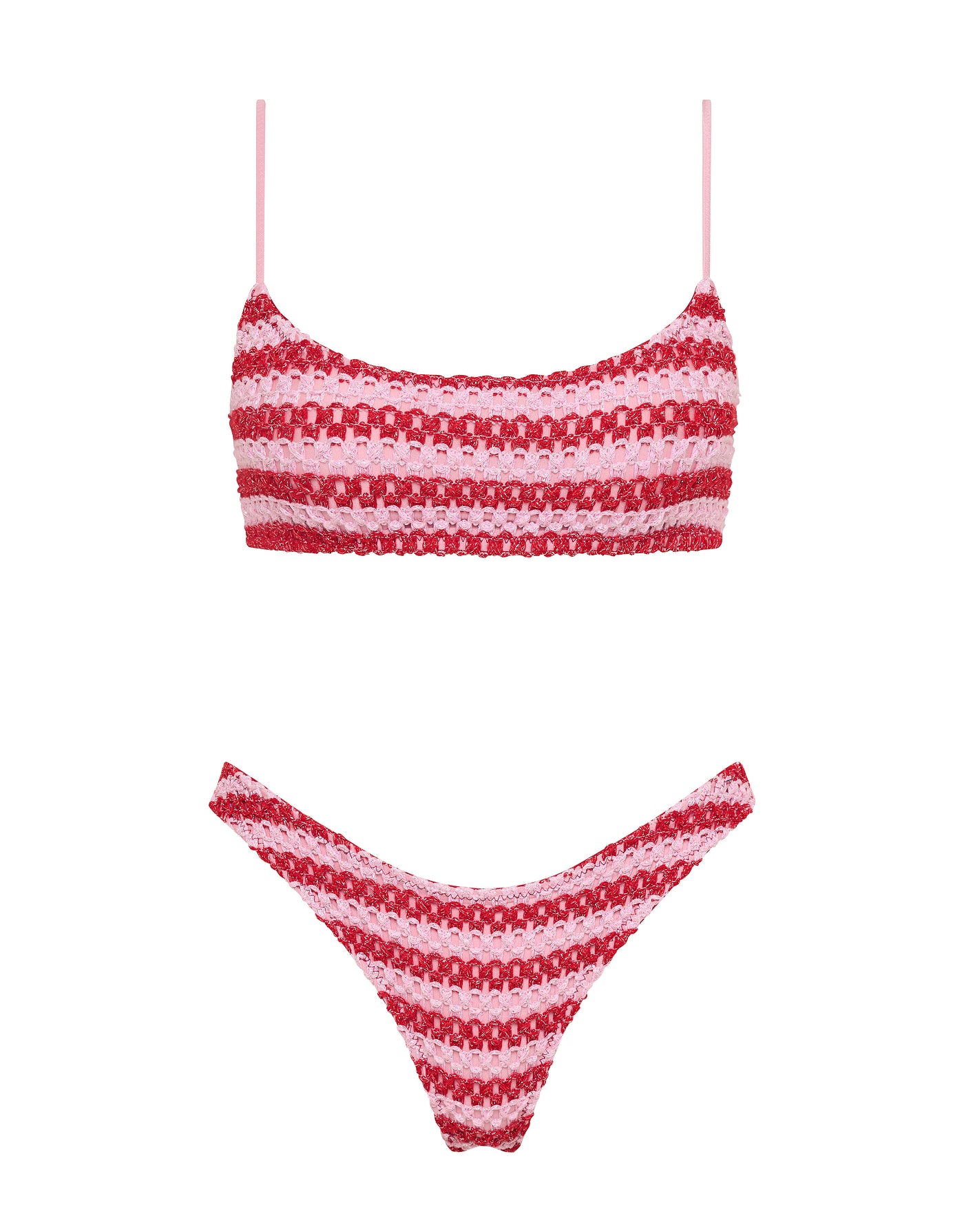 MICA TANNA Crochet Crop Bikini Set – Triangl