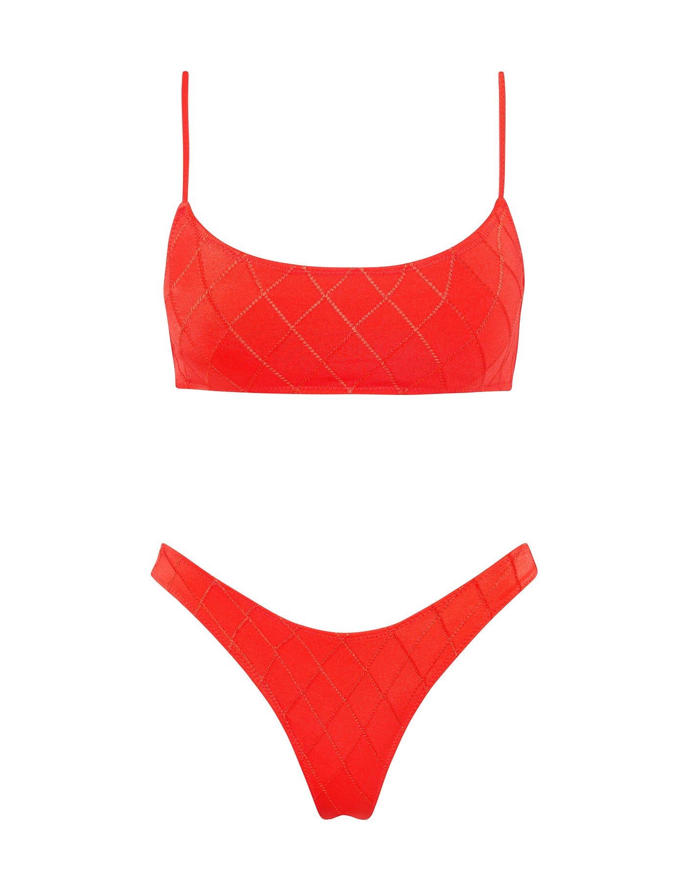 MICA VISS Red Crop Bikini Set
