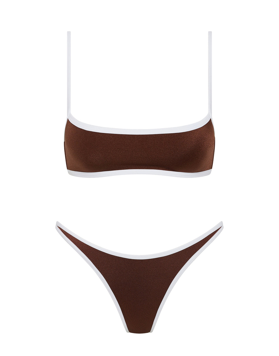 MIMA BISC Brown Crop Bikini Set