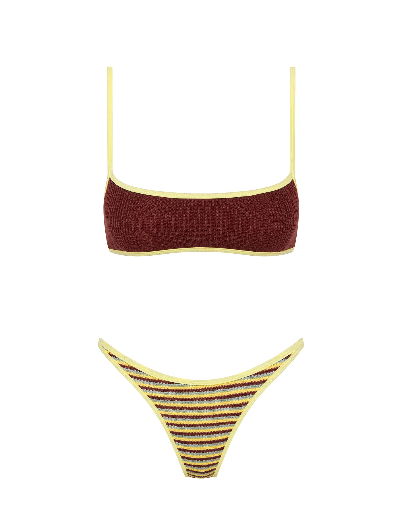 MIMA BUTTER CROCHET STRIPE Crop Bikini Set – Triangl