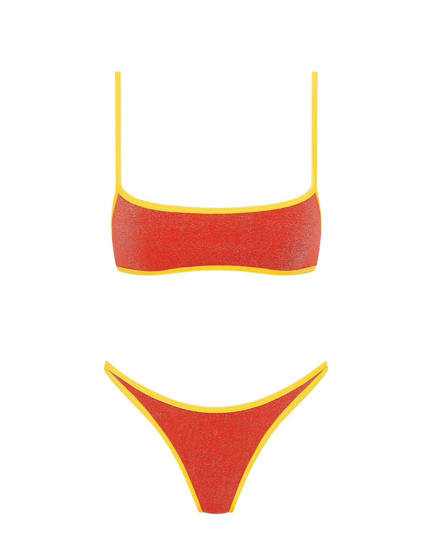MIMA RUBY RED SPARKLE Crop Bikini Set