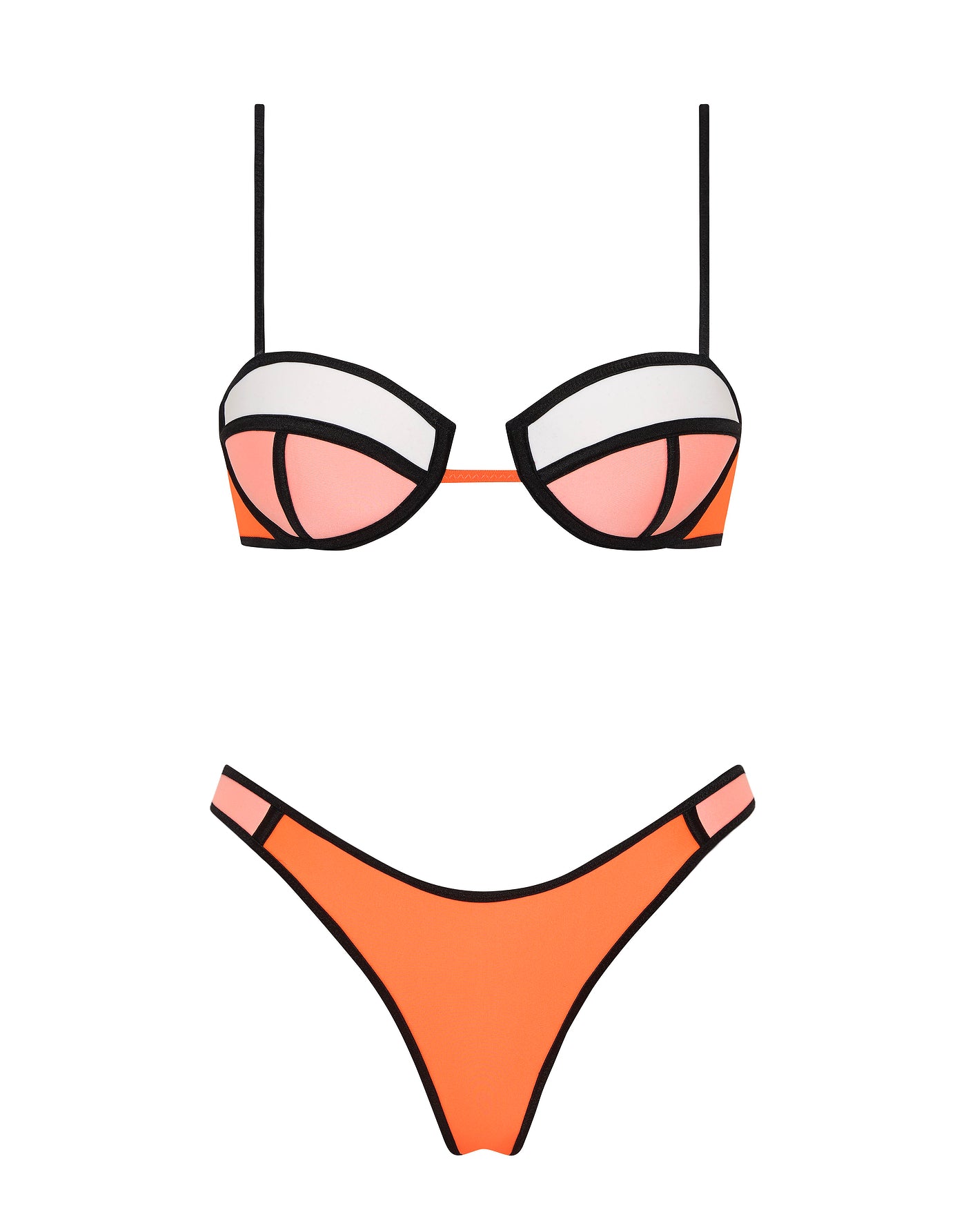 POPPY PEACH SODA Neoprene Balconette Bikini Set