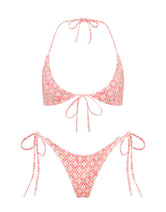 SOFI PORTE Pink Geometric Halter Bikini Set