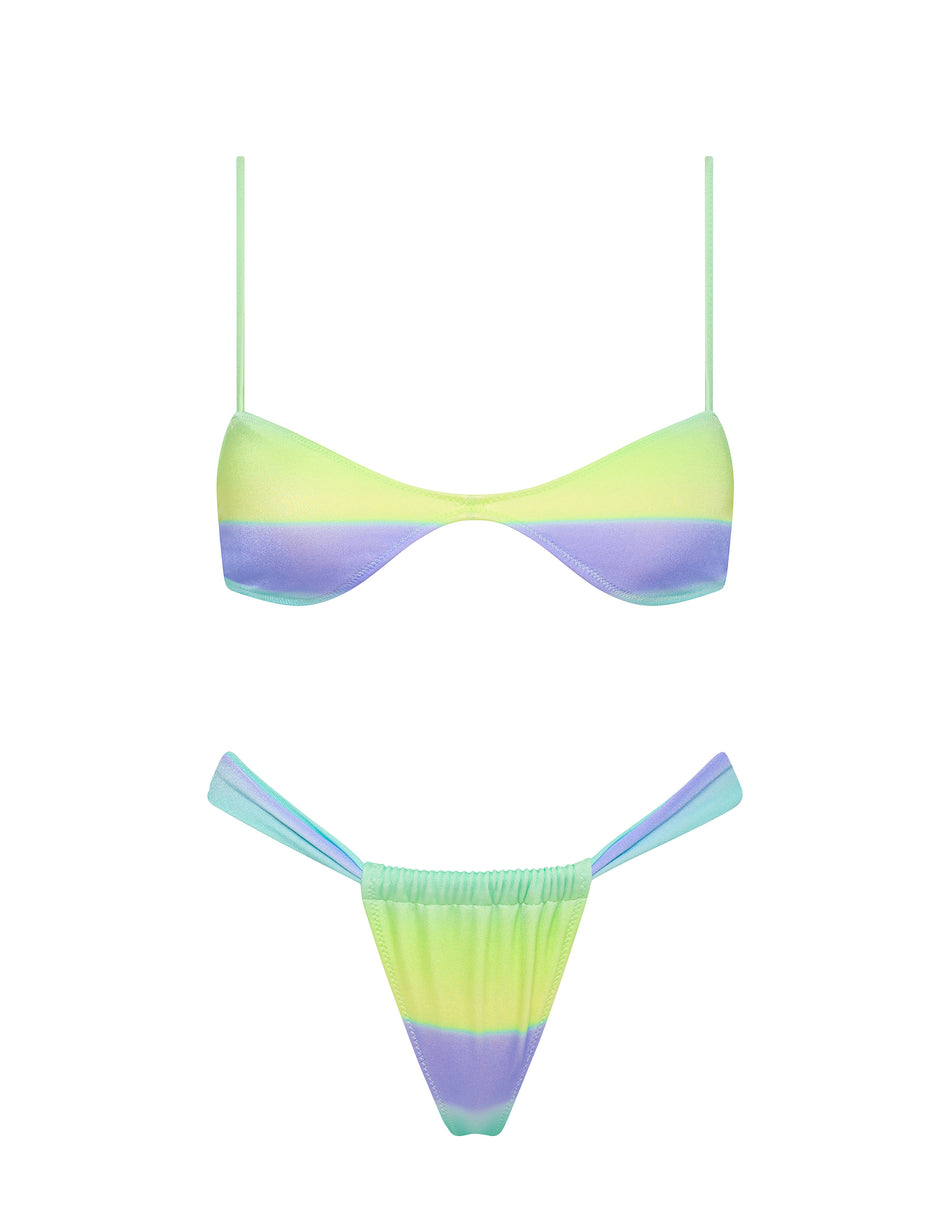 STELL CALE Ombre Scoop Crop Bikini Set