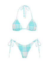 VINCA BLUE BLOSS CHECK Triangle Bikini Set