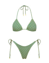 Vinca Dise Triangle Blue and Yellow Geometric Print Bikini