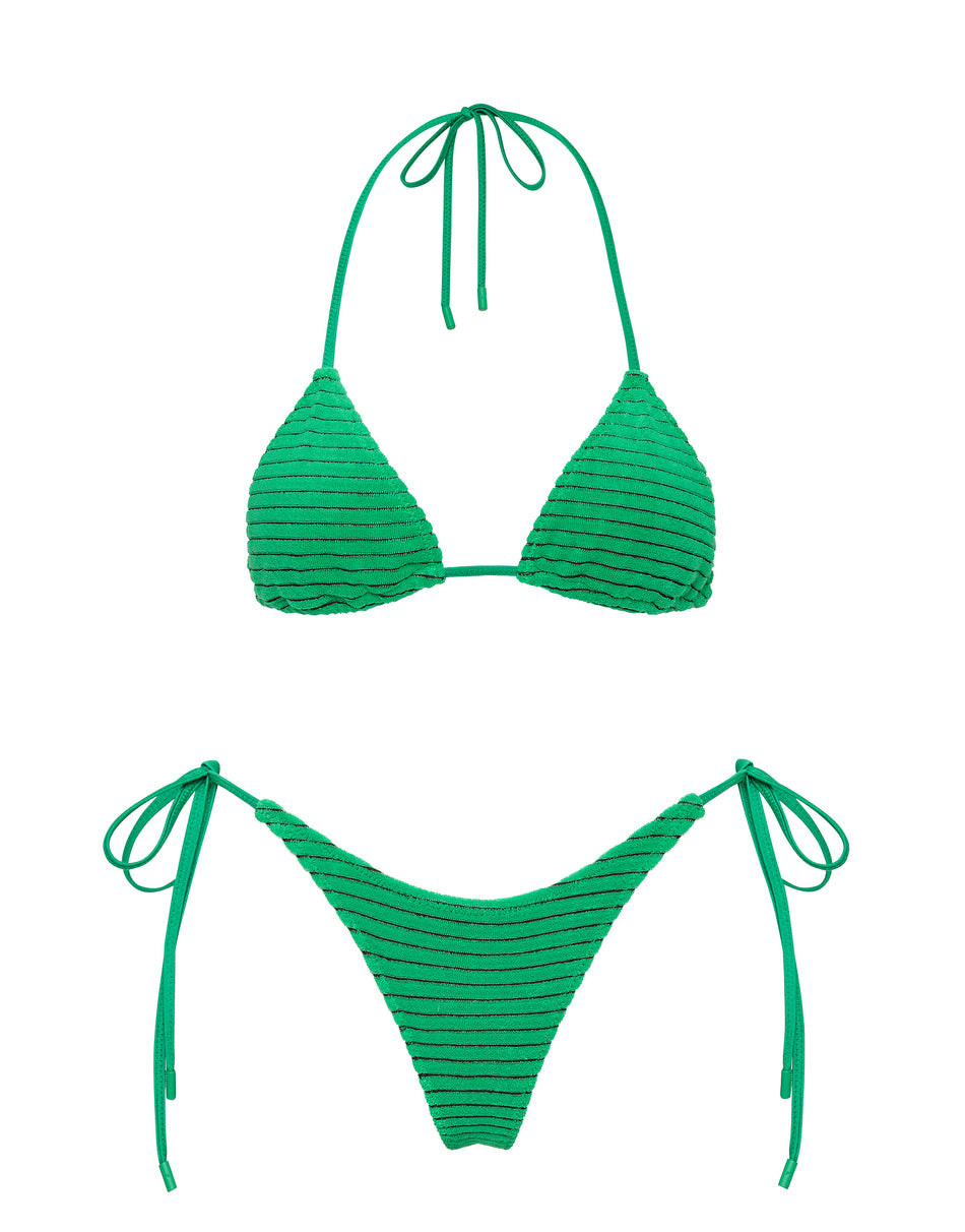VINCA HUBE Green Terry Towelling Triangle Bikini Set