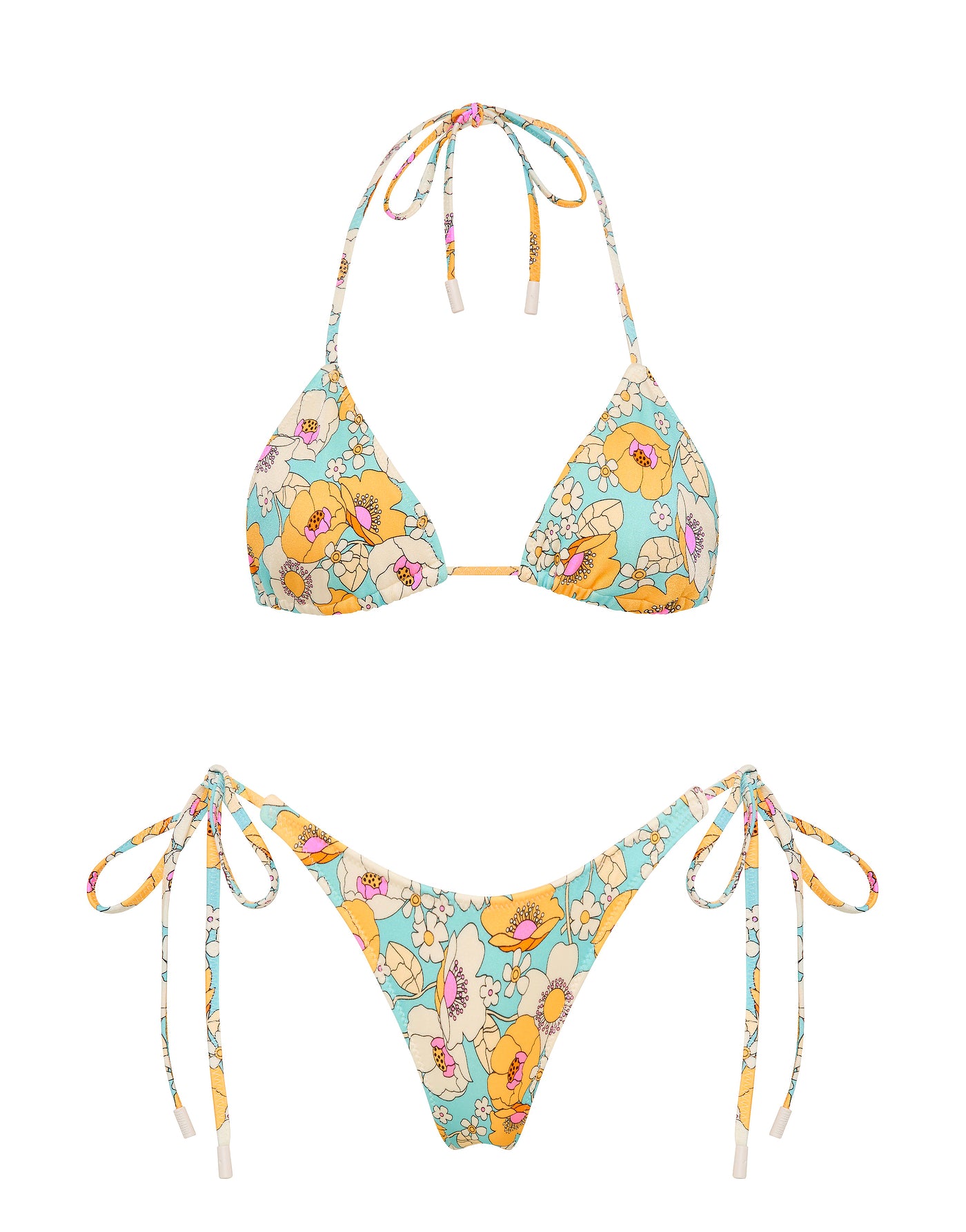 VINCA MAIE Floral Triangle Bikini Set