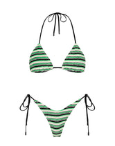 VINCA MINT SLICE STRIPE Terry Towelling Triangle Bikini Set