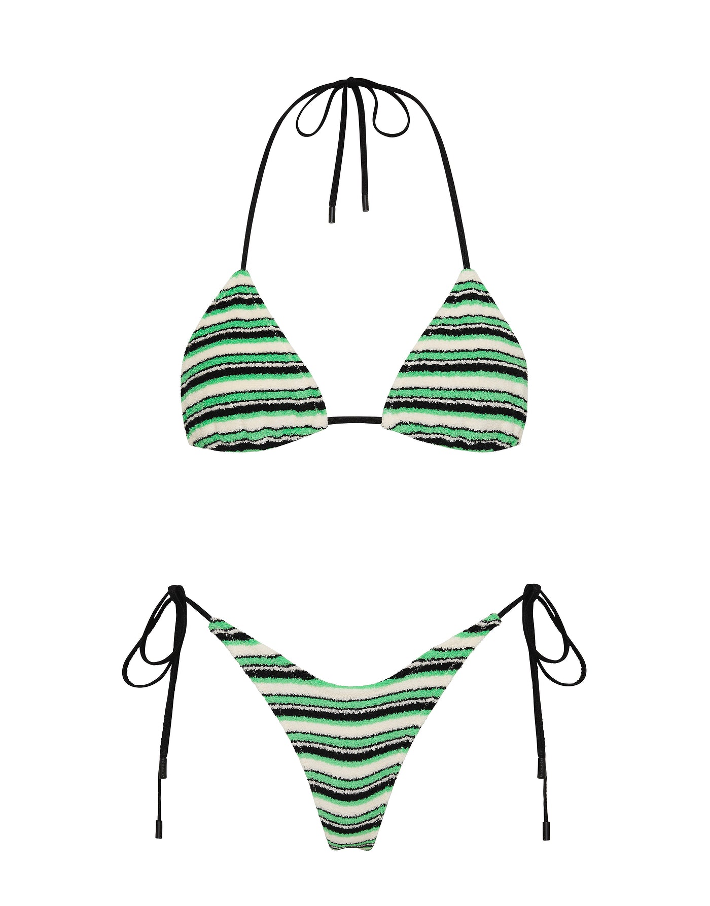 VINCA MINT SLICE STRIPE Terry Towelling Triangle Bikini Set