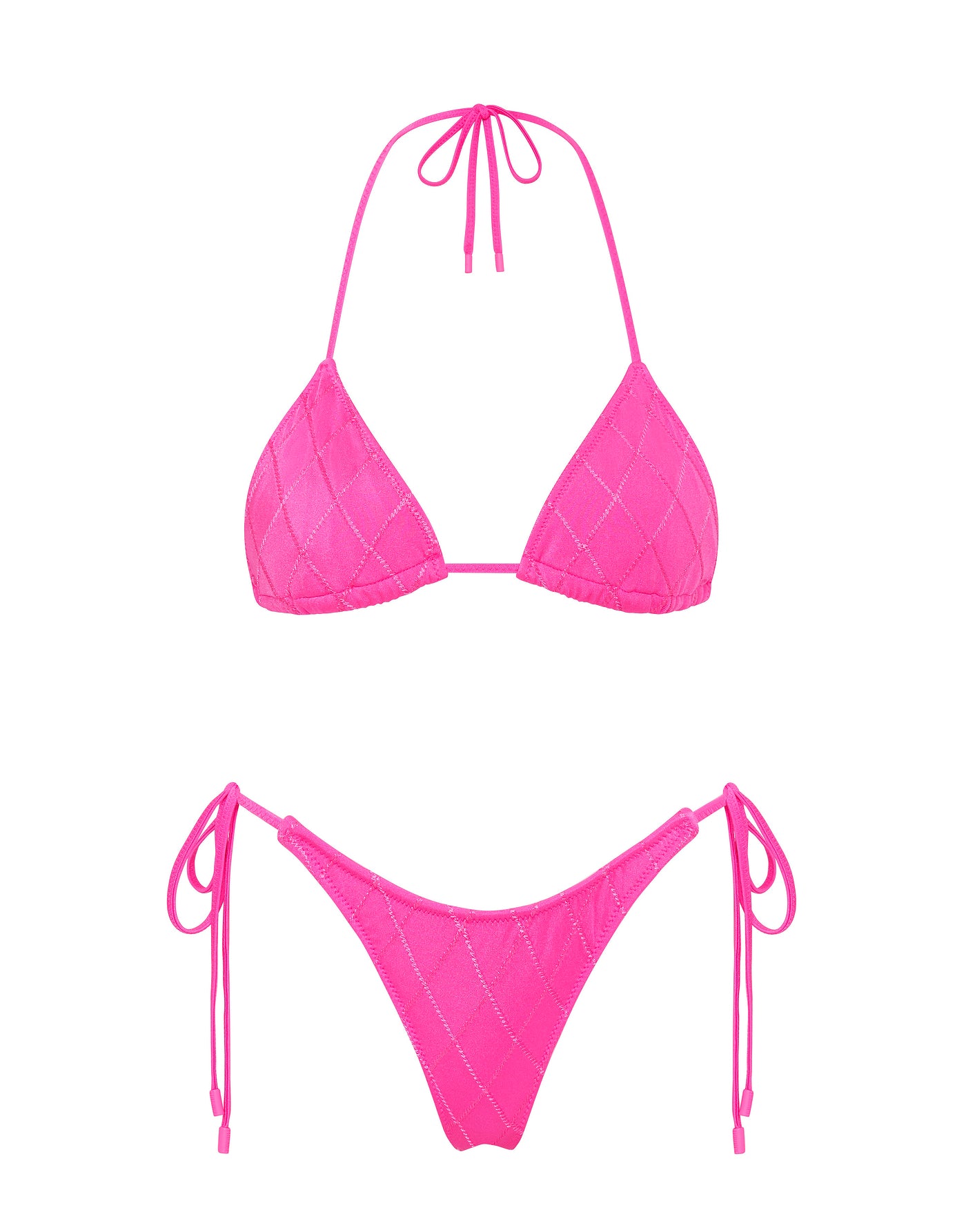 VINCA POMEGRANATE Pink Triangle Bikini Set