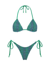 VINCA - SAXE Green Crochet Triangle Bikini Set