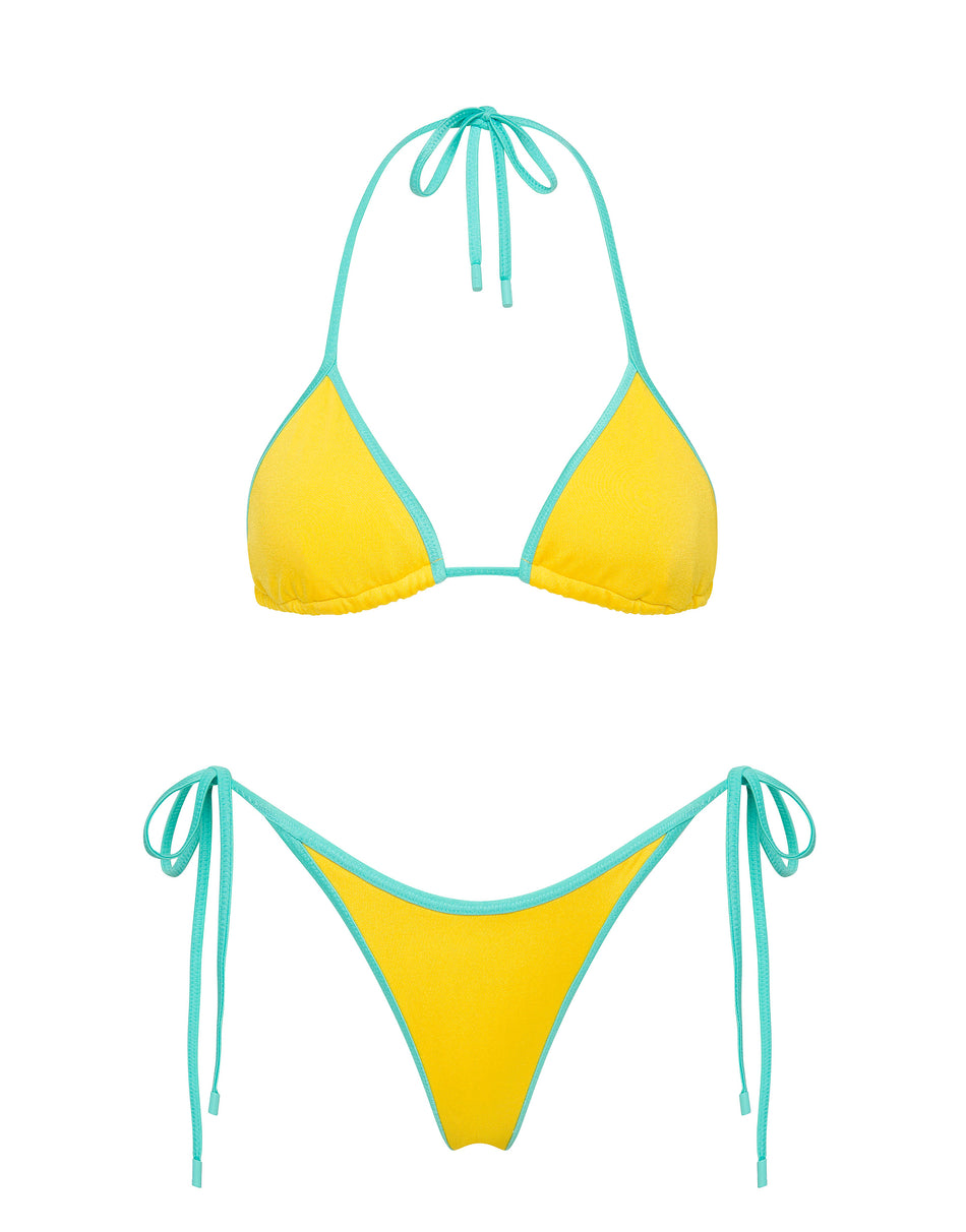 VINCA - XUMA Yellow Triangle Bikini Set