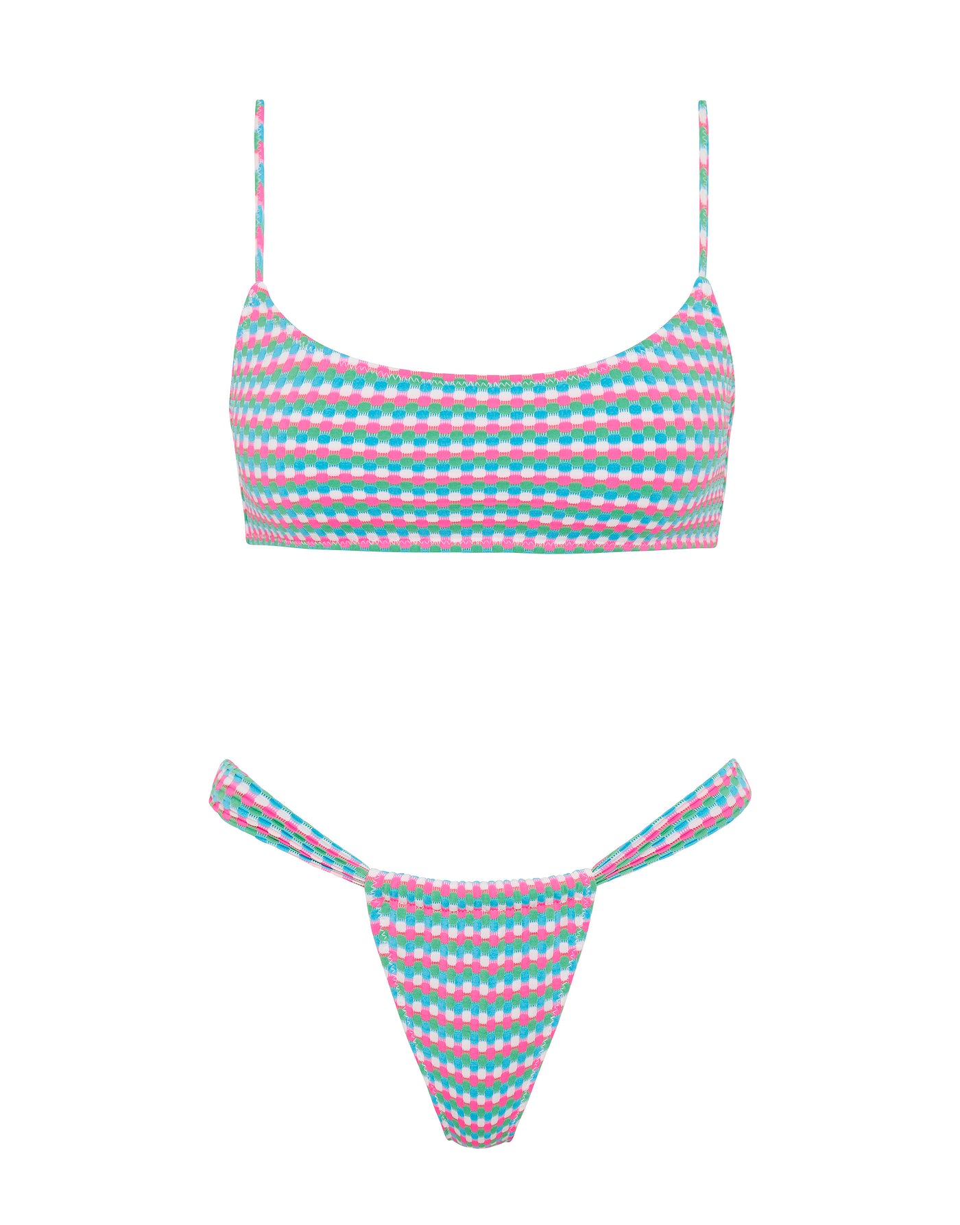 MICA - MULBERRY Textured Crop Bikini Set