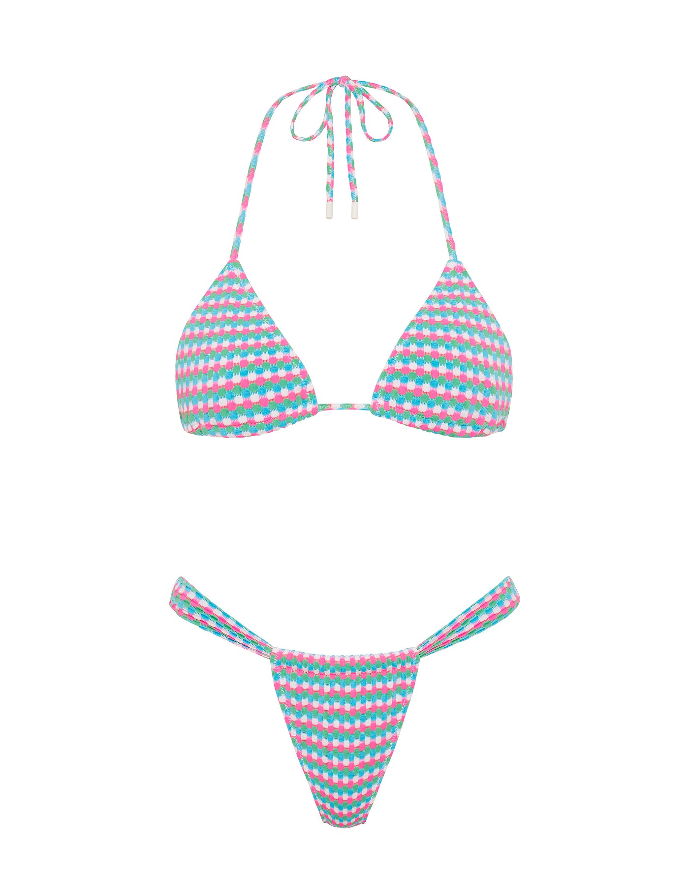 VINCA - MULBERRY Textured Triangle Bikini Set
