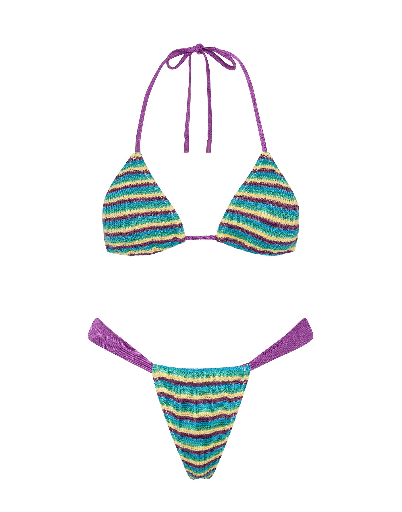 VINCA - ORCHARD CROCHET STRIPE Triangle Bikini Set