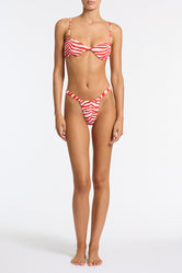 ESTE - CHERRY ZEBRA SPLASH Scoop Crop Bikini Set